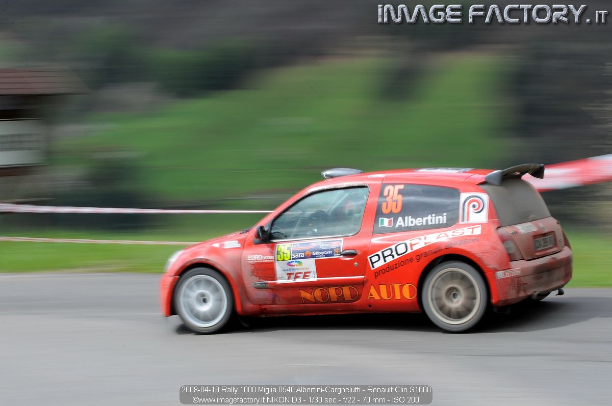 2008-04-19 Rally 1000 Miglia 0540 Albertini-Cargnelutti - Renault Clio S1600